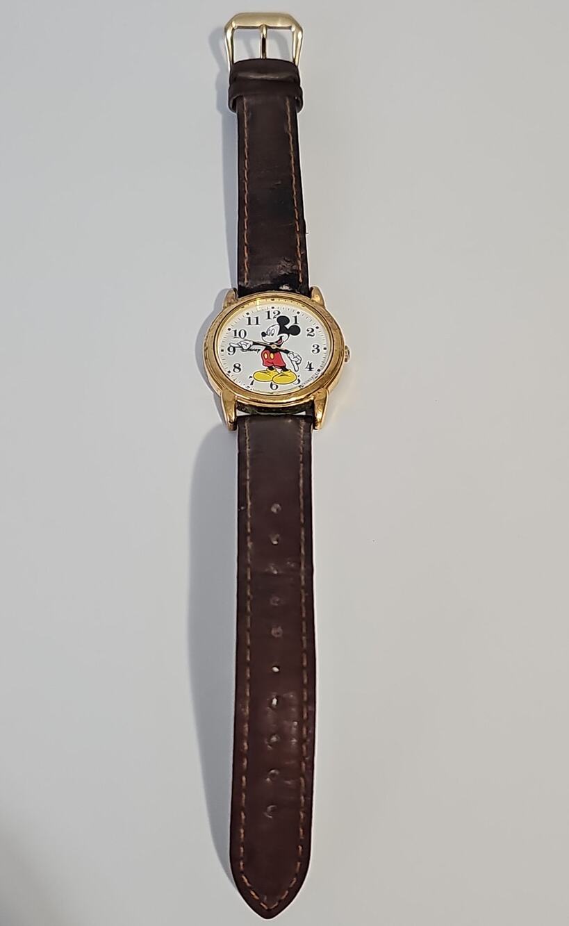 Disney Mickey Mouse Watch Leather Band NOT WORKING
